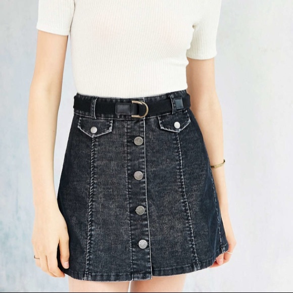 BDG Dresses & Skirts - Urban Outfitters Black Corduroy Button Front Skirt